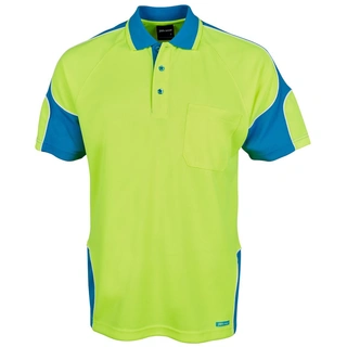 WORKWEAR, SAFETY & CORPORATE CLOTHING SPECIALISTS - JB's HI VIS 4602.1 S/S ARM PANEL POLO