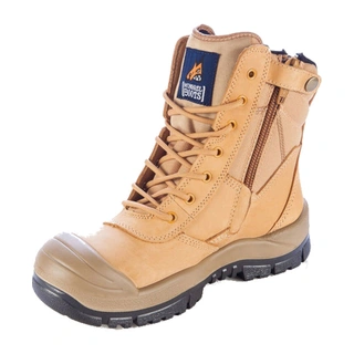 WORKWEAR, SAFETY & CORPORATE CLOTHING SPECIALISTS Wheat High Leg ZipSider Boot w/ Scuff Cap