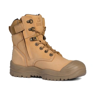 WORKWEAR, SAFETY & CORPORATE CLOTHING SPECIALISTS Wheat High Ankle ZipSider Boot w/ Scuff Cap