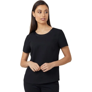 WORKWEAR, SAFETY & CORPORATE CLOTHING SPECIALISTS - NNT - SATIN BACK CREPE SHORT SLEEVE TOP