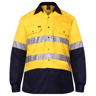 WORKWEAR, SAFETY & CORPORATE CLOTHING SPECIALISTS Vented Open Front L/W L/S 50MM Reflective Tape