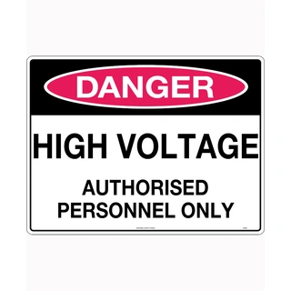 WORKWEAR, SAFETY & CORPORATE CLOTHING SPECIALISTS 450x300mm - Metal - Danger High Voltage Authorised Personnel Only