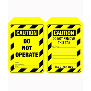 WORKWEAR, SAFETY & CORPORATE CLOTHING SPECIALISTS - 90x140mm - Cardboard Tags - Pkt of 100 - Caution Do Not Operate