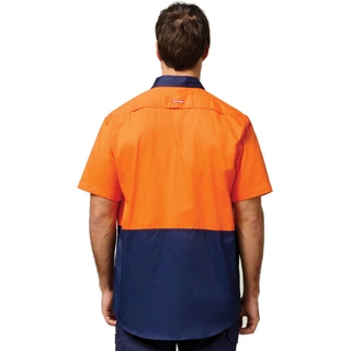 WORKWEAR, SAFETY & CORPORATE CLOTHING SPECIALISTS - Core - Mens S/S L/weight 2 tone Ventilated Shirt