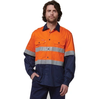 WORKWEAR, SAFETY & CORPORATE CLOTHING SPECIALISTS - Core - Shirt Long Sleeve 2 Tone Taped Vented