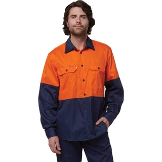 WORKWEAR, SAFETY & CORPORATE CLOTHING SPECIALISTS Core - Shirt Long Sleeve 2 Tone Vented
