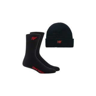 WORKWEAR, SAFETY & CORPORATE CLOTHING SPECIALISTS Red Collection - 2PK SOCK BEANIE BUNDLE PACK